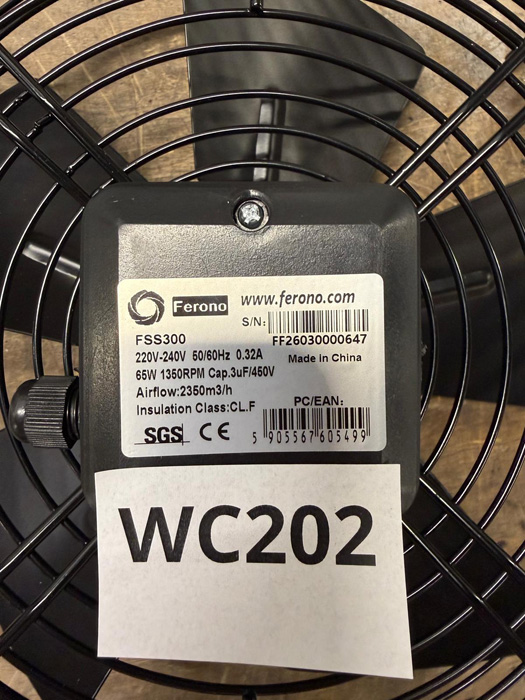 Wyprzedaż (WC202) Wentylator Osiowy Siatka FERONO FSS300 Ssący
