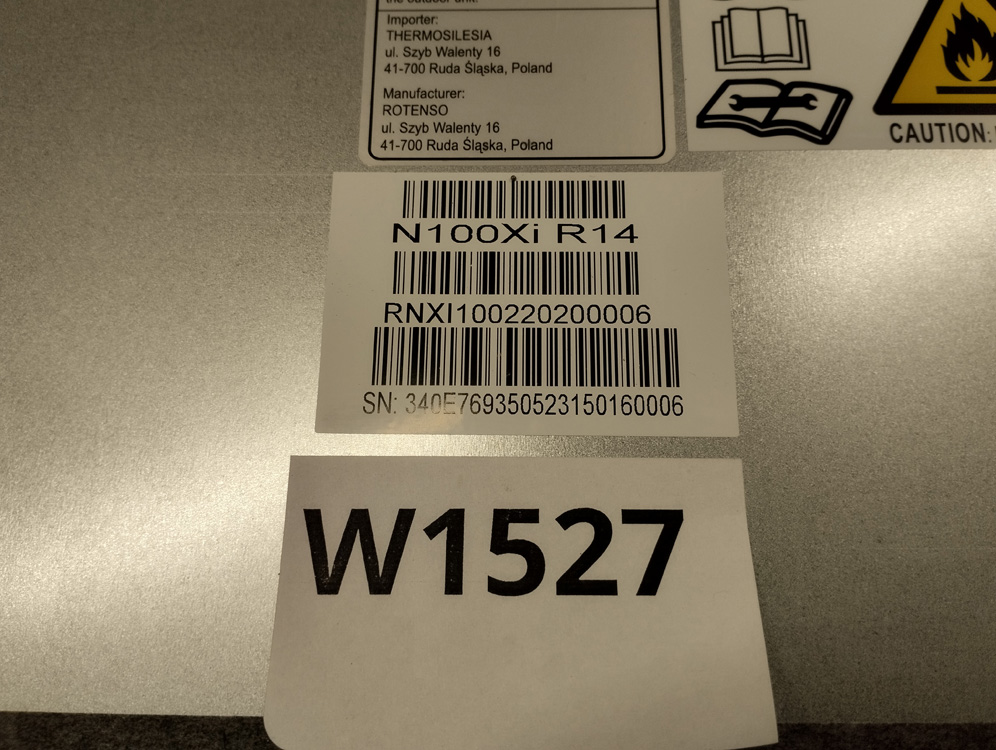 Wyprzedaż (W1527) Klimatyzator ROTENSO NEVO N100Xi R14 j.wewn.