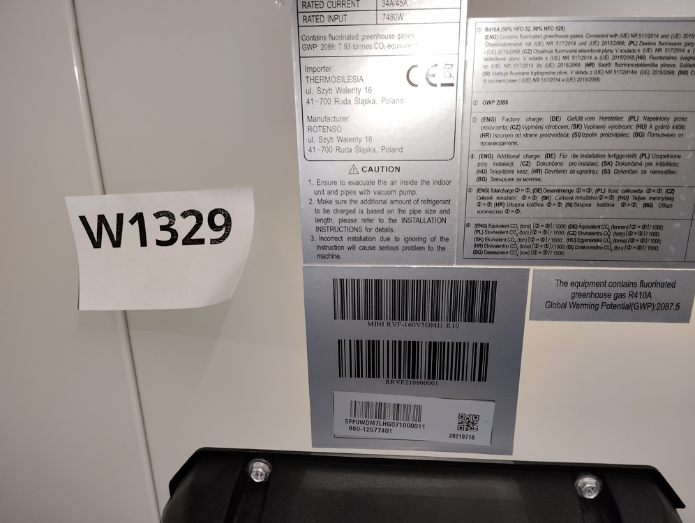 Wyprzedaż (W1329) Klima. ROTENSO mini RVF-160V5OMI1 R10 zew.