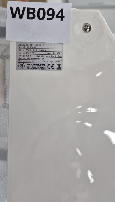 Wyprzedaż (WB094) Kurtyna pow. FERONO FK200E3 R14 nagrzew.elek