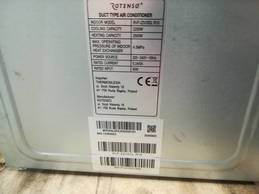 Wyprzedaż (W1017) Klimatyzator ROTENSO RVF-22V3IDL R10 wew.