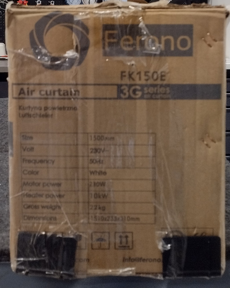 Wyprzedaż (WC032) Kurtyna FERONO FK150E R15 nagrzew.elek.