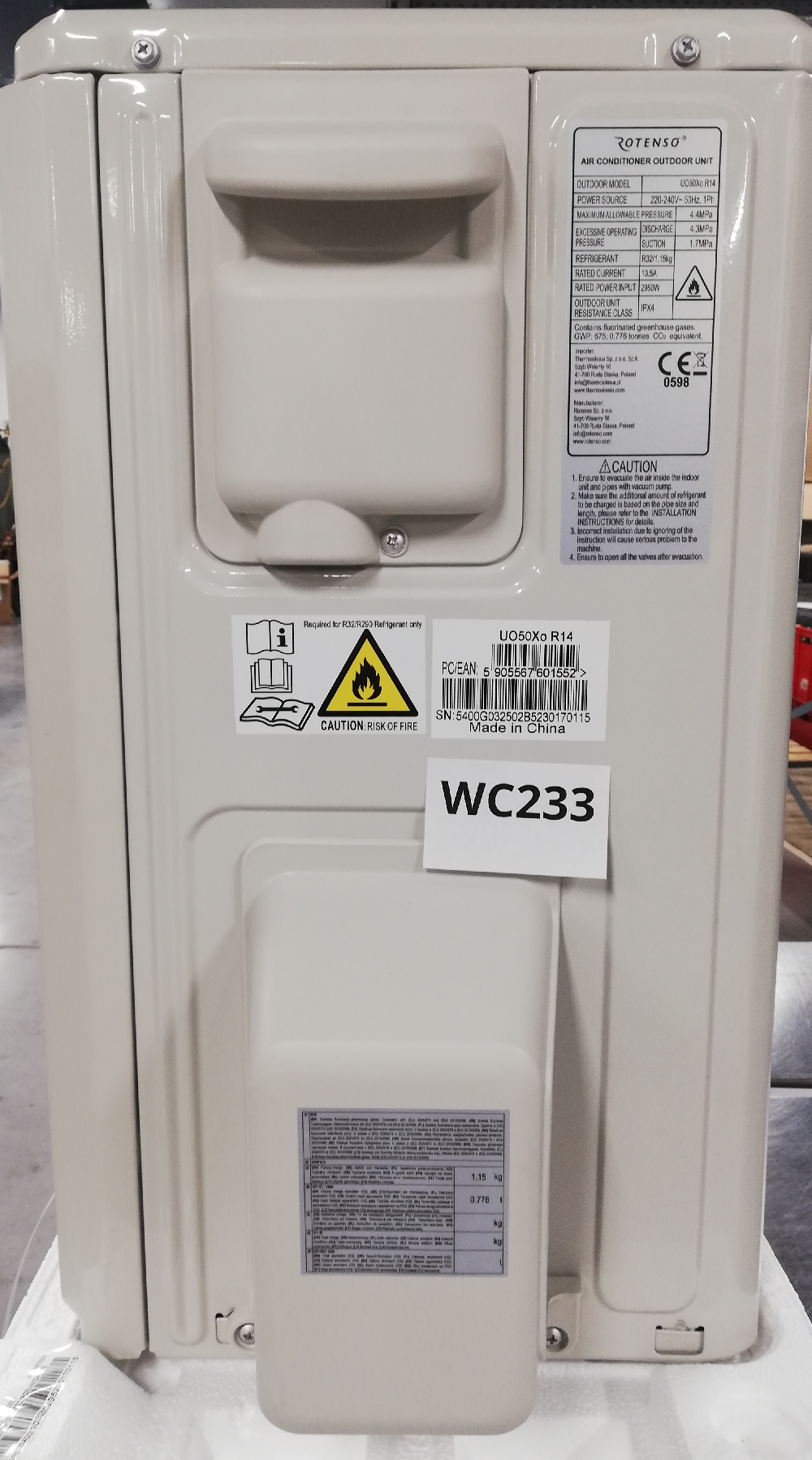 Wyprzedaż (WC233) Klimatyzator ROTENSO UNICO UO50Xo R14 j.zew.