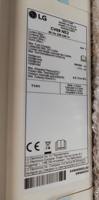 Wyprzedaż (WA52) KLIMATYZATOR LG PODŁOGOWO CV09.NE2 WEW.