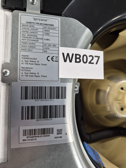 Wyprzedaż (WB027) Klimatyzator Rotenso RVF-100V4ICS R11 WEW
