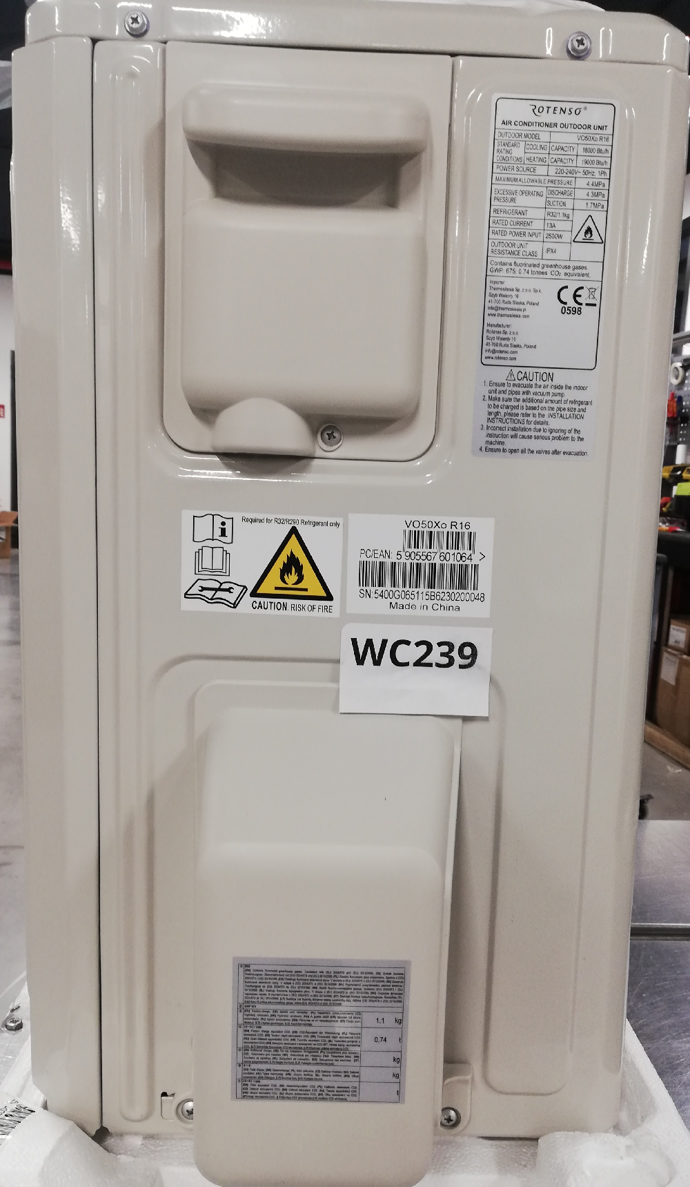 Wyprzedaż (WC239) Klimatyzator ROTENSO VERSU VO50Xo R16 j.zew